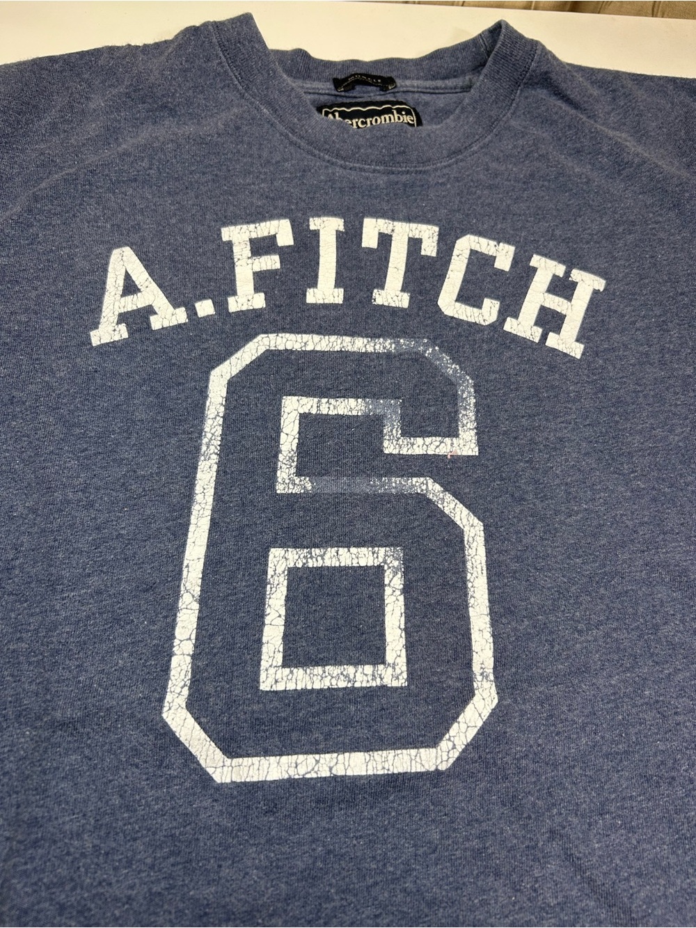 Abercrombie & Fitch Men's M Blue Graphic T A.FITCH 6 Muscle 100% Cotton Vintage - Picture 2 of 9